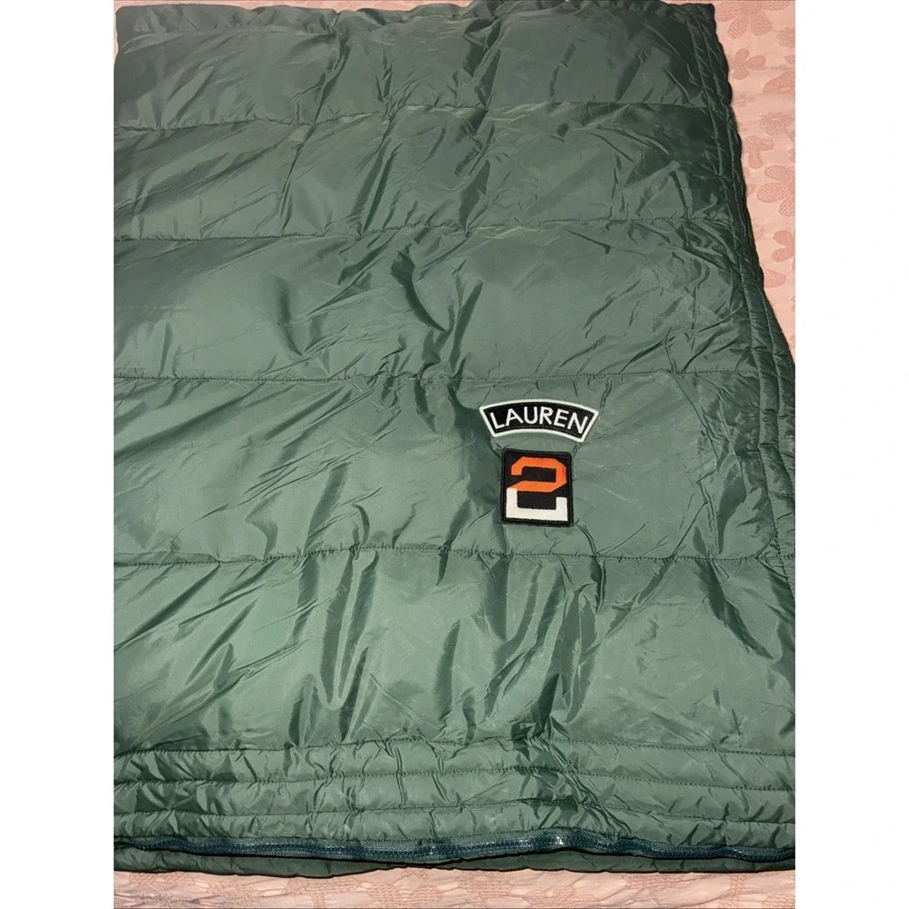Ralph Lauren Sleeping Bag Twin‎ Green Orange  Lauren 2 Embroidered